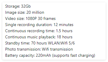 AI Camera Smart Glasses - Milo Hub 56