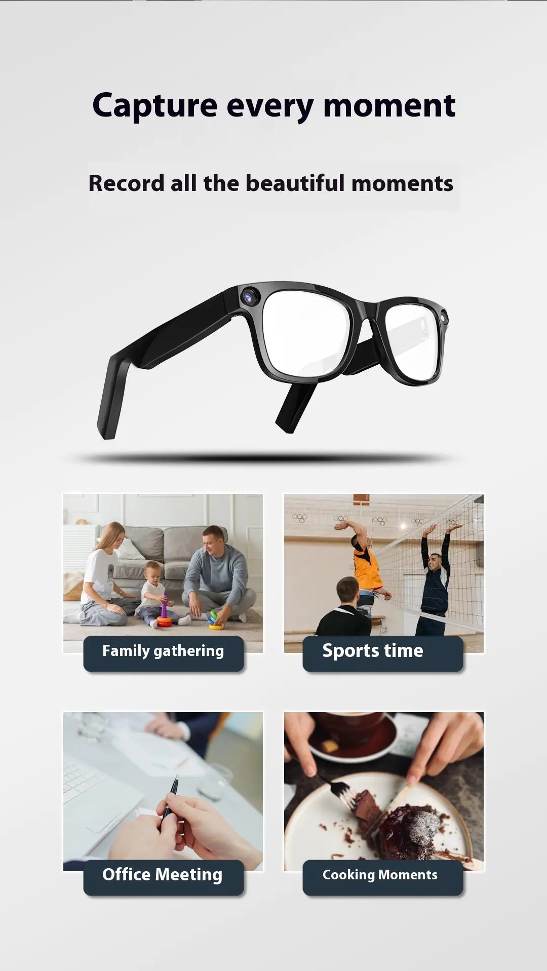 AI Camera Smart Glasses - Milo Hub 56