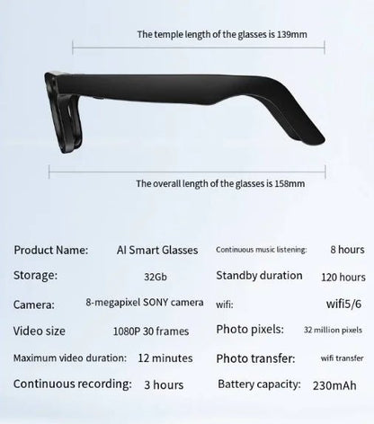 AI Camera Smart Glasses - Milo Hub 56