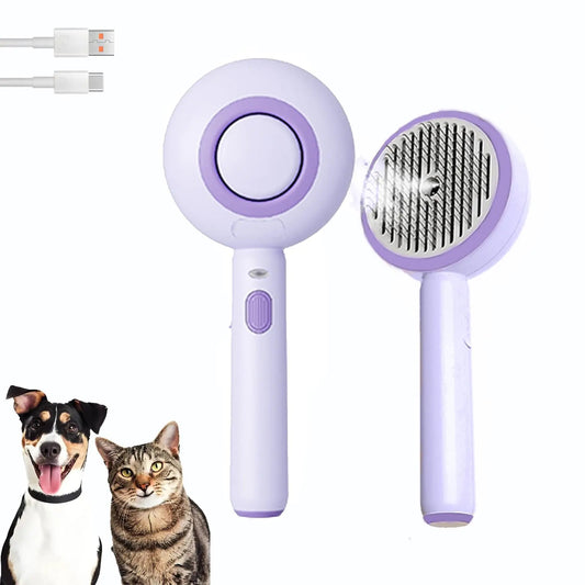 Cat Steam Brush Self Cleaning Pet Spray Hair Removal Comb with Release Button 3 In 1 Cat Brush for Indoor Cats Waterproof Pet Grooming Brush for Long Short Haired Dogs Cats - Milo Hub 56