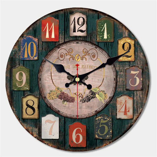 Creative Wooden Wall Clock - Vintage Home Decor Timepiece - Milo Hub 56