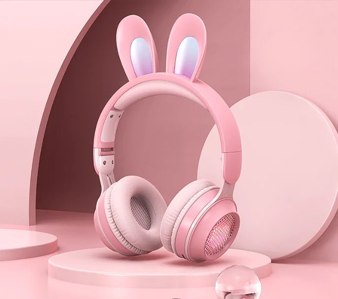 Cute Rabbit Wireless Headphones with RGB LED for Kids - Milo Hub 56