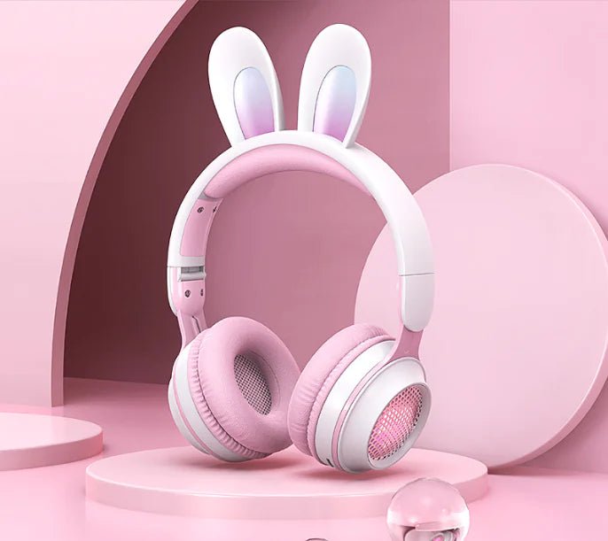 Cute Rabbit Wireless Headphones with RGB LED for Kids - Milo Hub 56