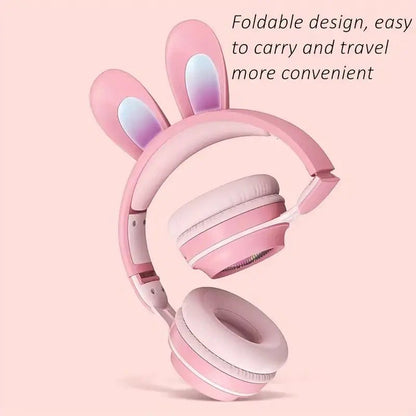 Cute Rabbit Wireless Headphones with RGB LED for Kids - Milo Hub 56