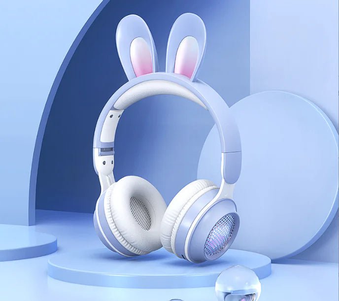 Cute Rabbit Wireless Headphones with RGB LED for Kids - Milo Hub 56