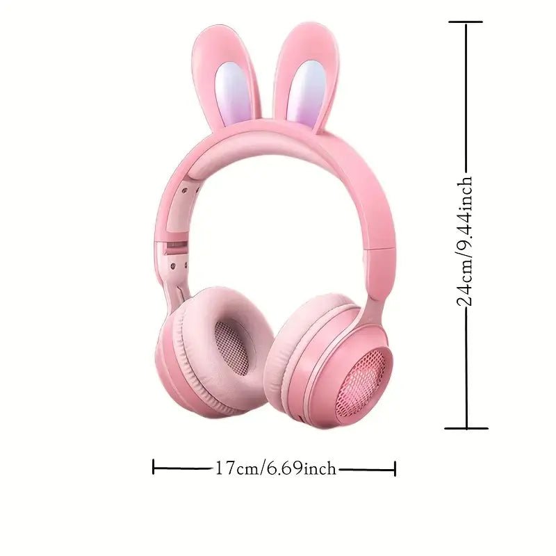 Cute Rabbit Wireless Headphones with RGB LED for Kids - Milo Hub 56