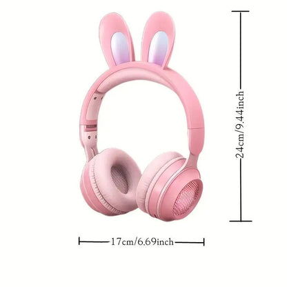 Cute Rabbit Wireless Headphones with RGB LED for Kids - Milo Hub 56