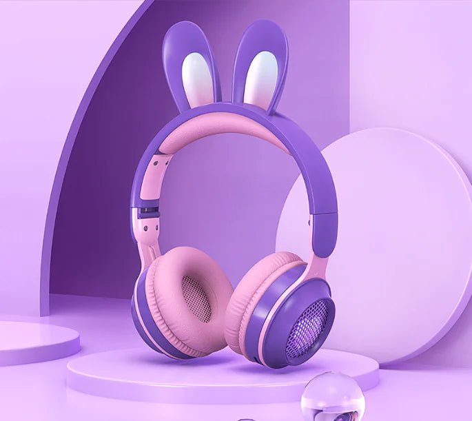 Cute Rabbit Wireless Headphones with RGB LED for Kids - Milo Hub 56