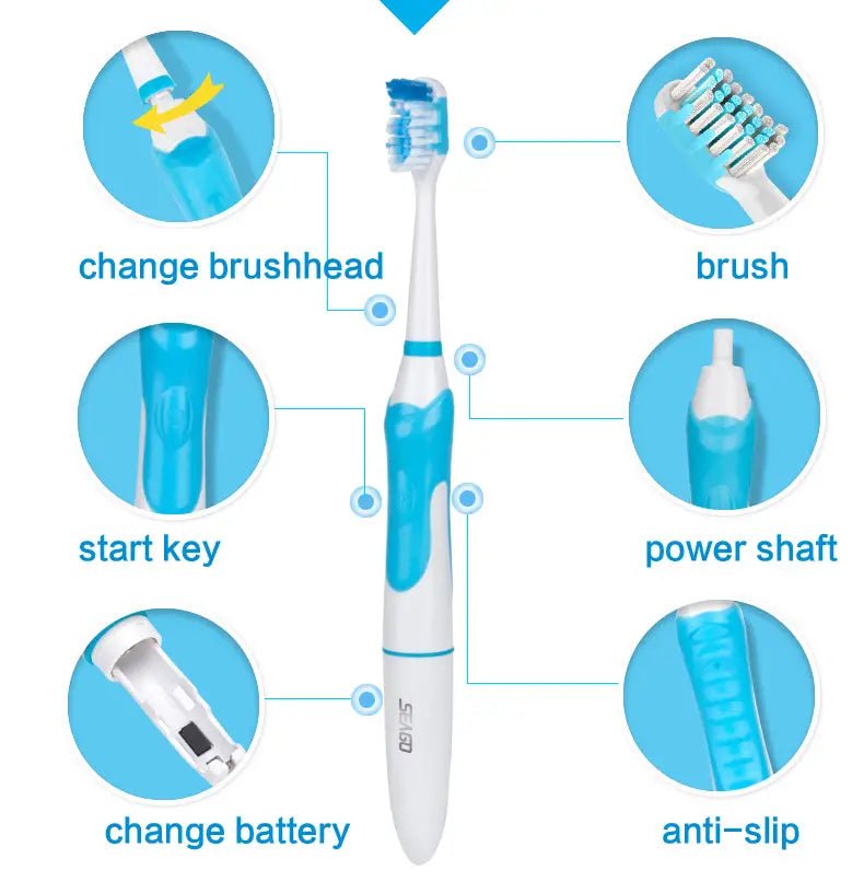 Electric Toothbrush C6 with 2 Soft Brush Heads - Milo Hub 56