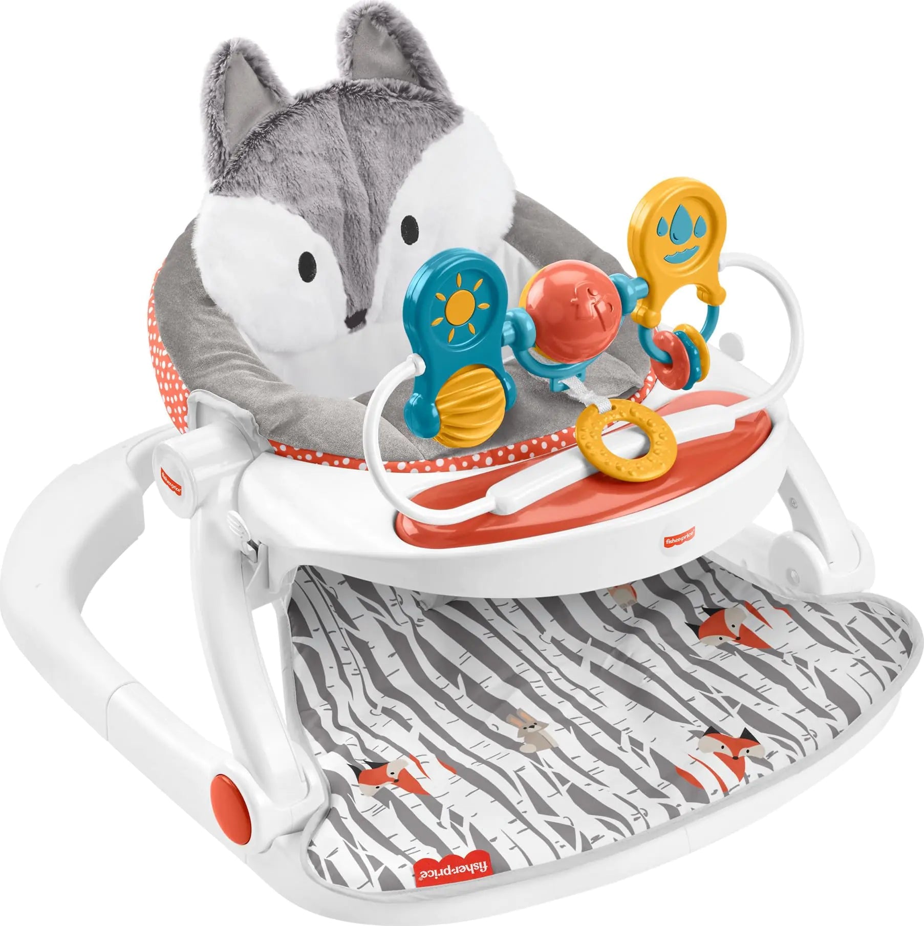 Fisher - Price Portable Baby Chair Premium Sit - Me - Up Floor Seat with Snack Tray Toy Bar & Plush Washable Seat Pad Peek - a - Boo Fox - Milo Hub 56