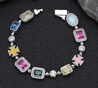 Gold - Plated Hip - Hop Gemstone Necklace - Milo Hub 56