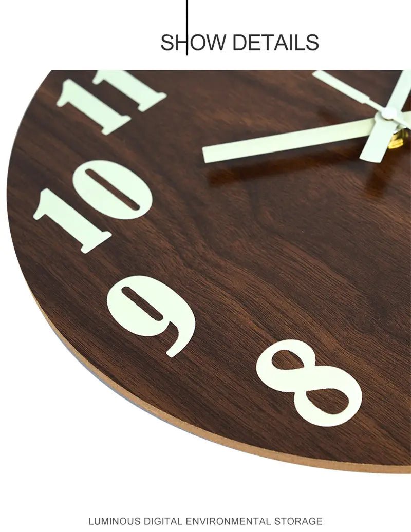 Luminous DIY Wooden Wall Clock for Home Decor - Milo Hub 56
