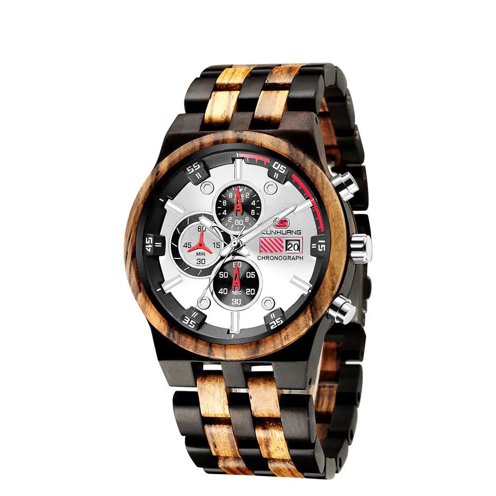 Luminous Multifunctional Quartz Wood Sports Watch - Milo Hub 56