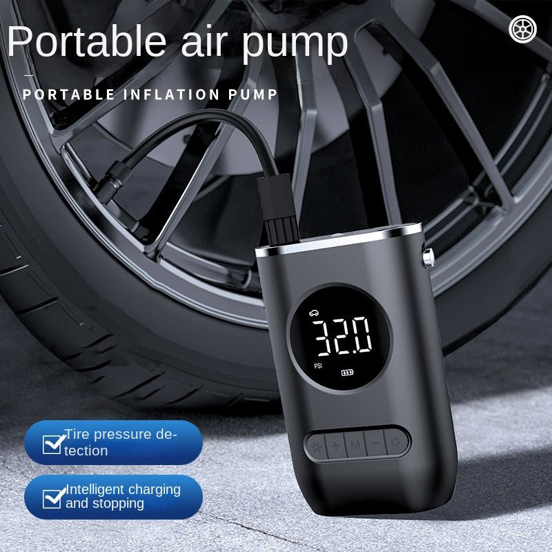 New Car Portable Inflator Pump Mini Bicycle Electric Tire Handheld Wireless Charging Super Car Inflator Pump(E) - Milo Hub 56
