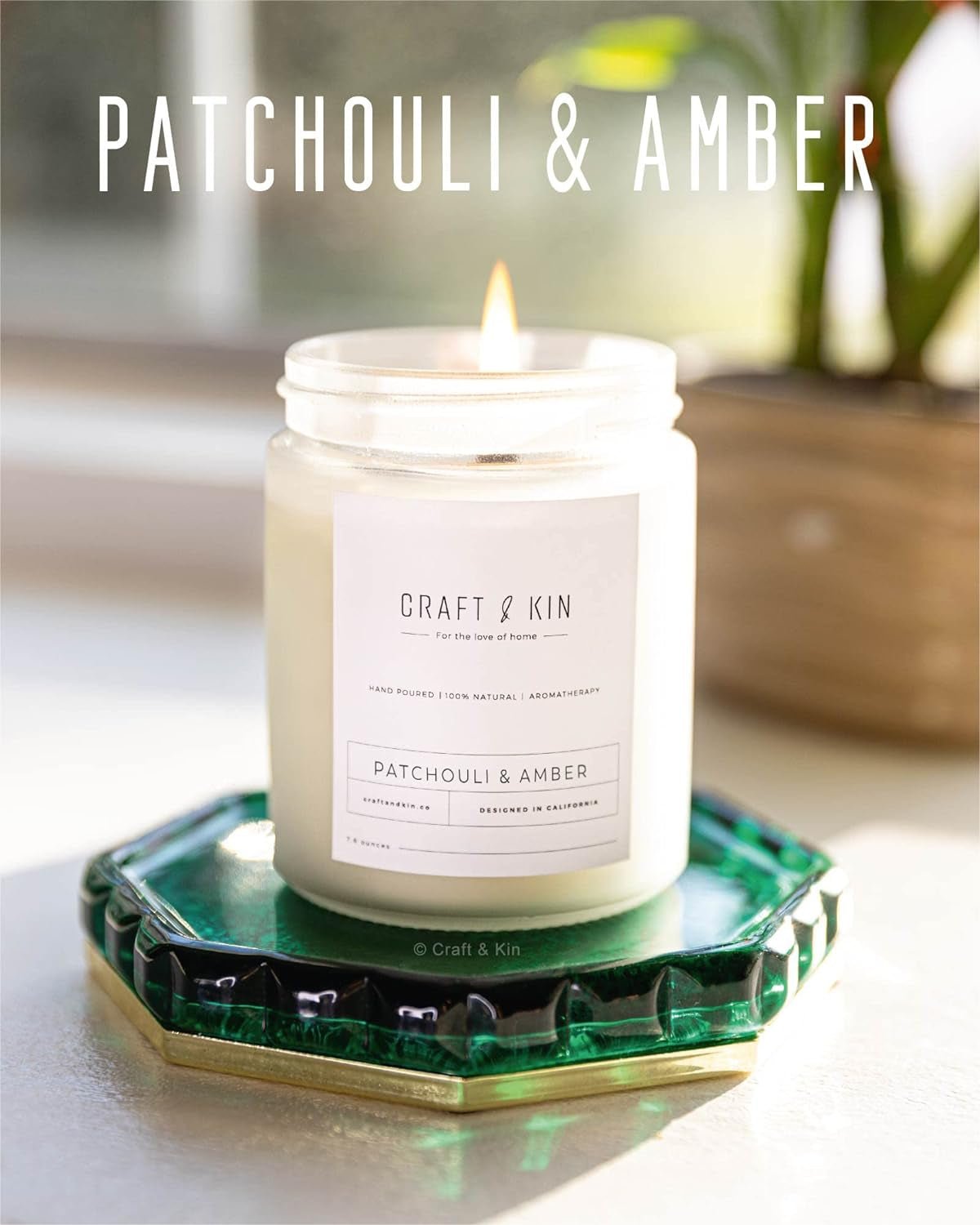 Patchouli & Amber Christmas Scented Candle | 8 Oz, 45 - Hour Long Lasting | Classic Soy with Woodwick Winter Candles | Made with Natural Soy | Holiday Candles Gifts for Men and Women(A) - Milo Hub 56
