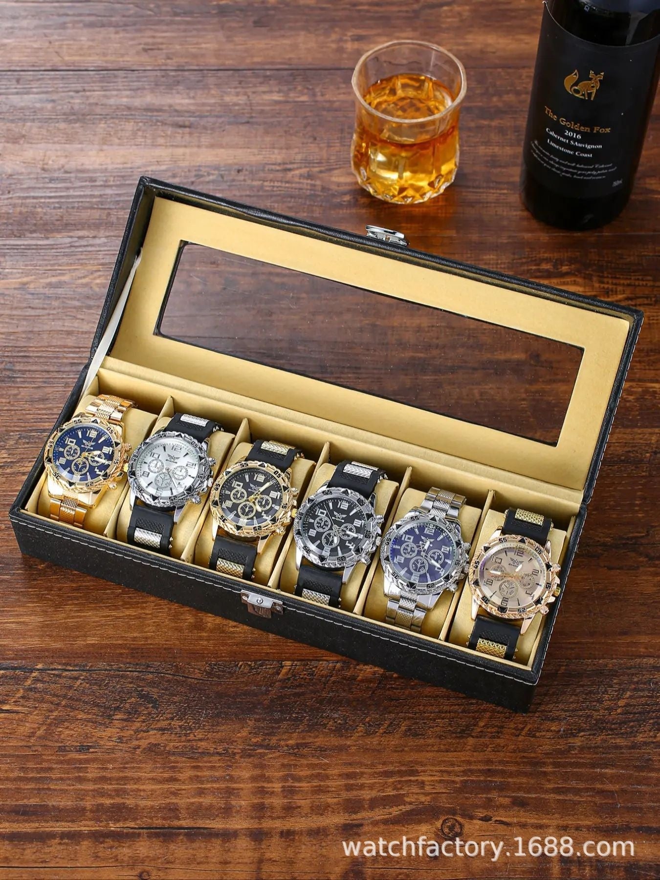 Six - Piece Boxed Watch Men's Steel Band Fashion Party Dress Watch Men's Gift - Milo Hub 56