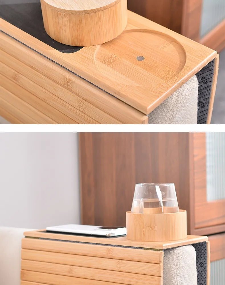 Sofa Arm Rest Tray Bamboo - Milo Hub 56