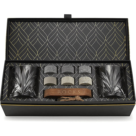 The Connoisseur's Set - Whiskey Stones & Palm Glass Edition - Milo Hub 56