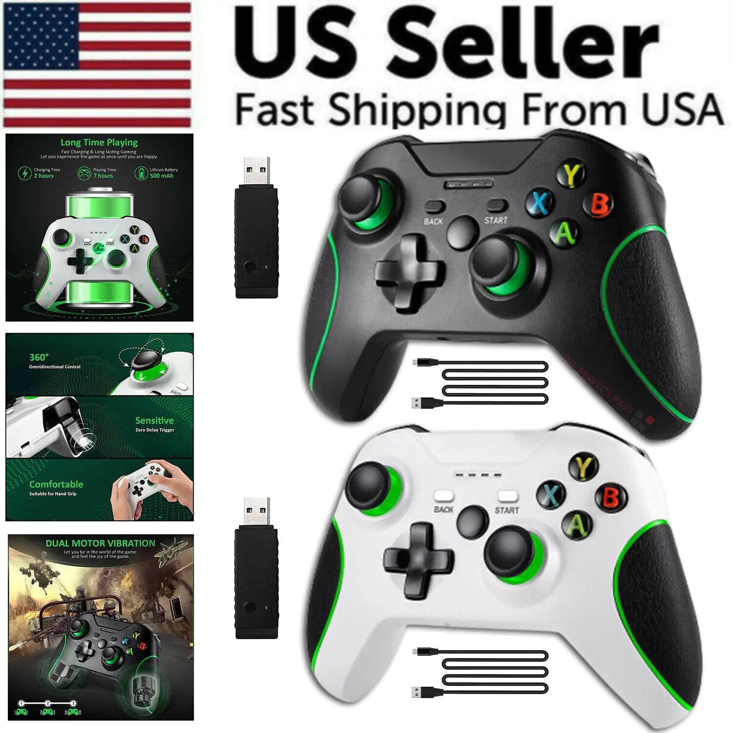 Wireless Controller For Microsoft Xbox One / S / X / E / Windows 7 8 10 PC 2.4G - Milo Hub 56